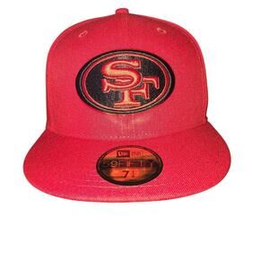 San Francisco 49ers New Era Fitted Cap - Red - Size 7 1/4